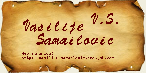 Vasilije Samailović vizit kartica